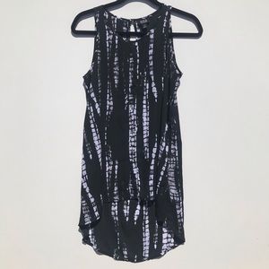 NWOT A.N.A Black & White Longer Sheer Tank Top
